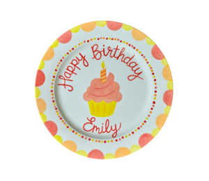 Color Me Mine Franklin Birthday Cupcake Plate
